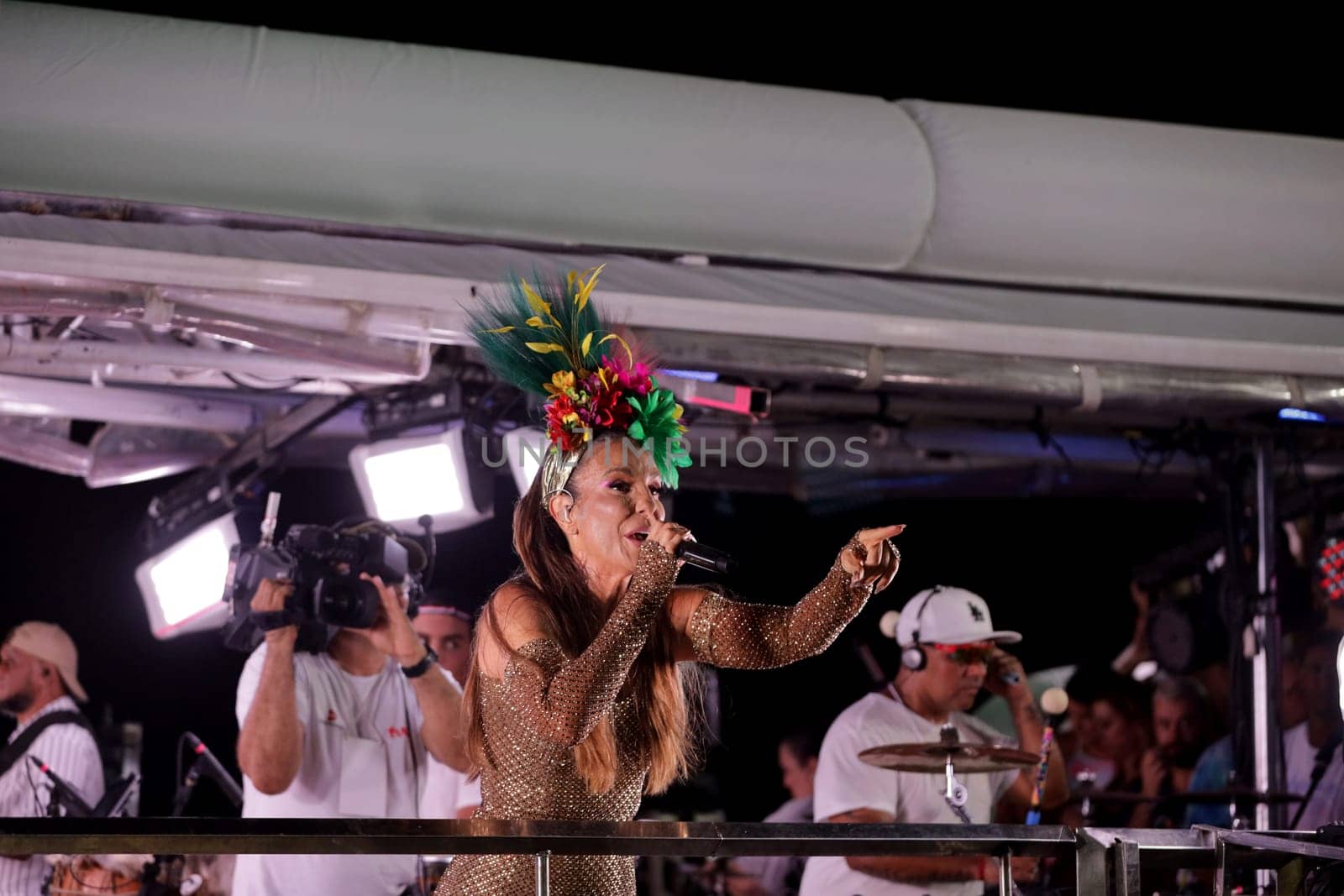 salvador, bahia, brazil - february 12, 2024: singer Ivete Sangalo is seen during a performance at carnalva in Salvador