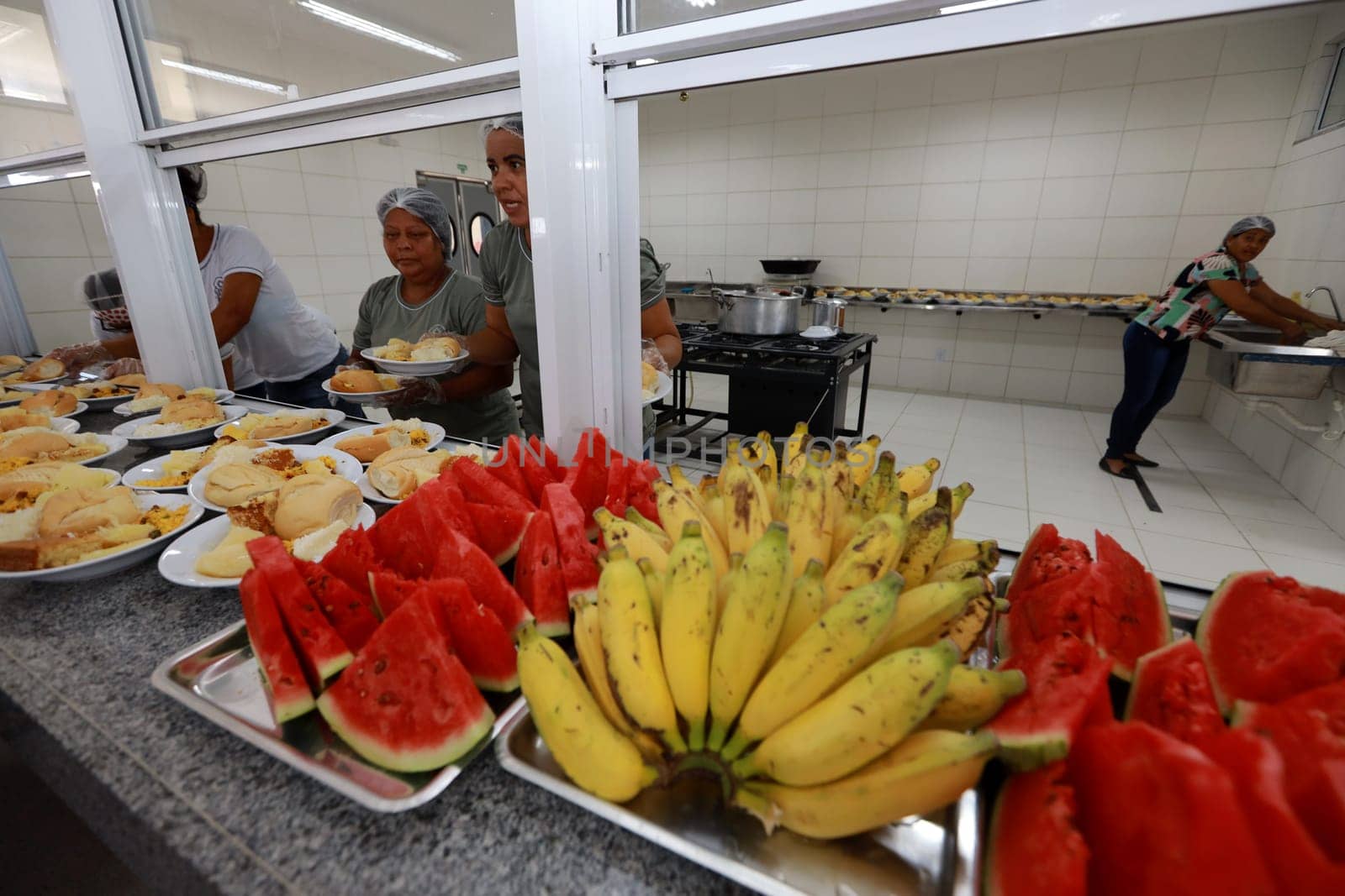 ibicui, bahia, brazil - december 9, 2023: feeding young people in a public school in the city of Ibicui