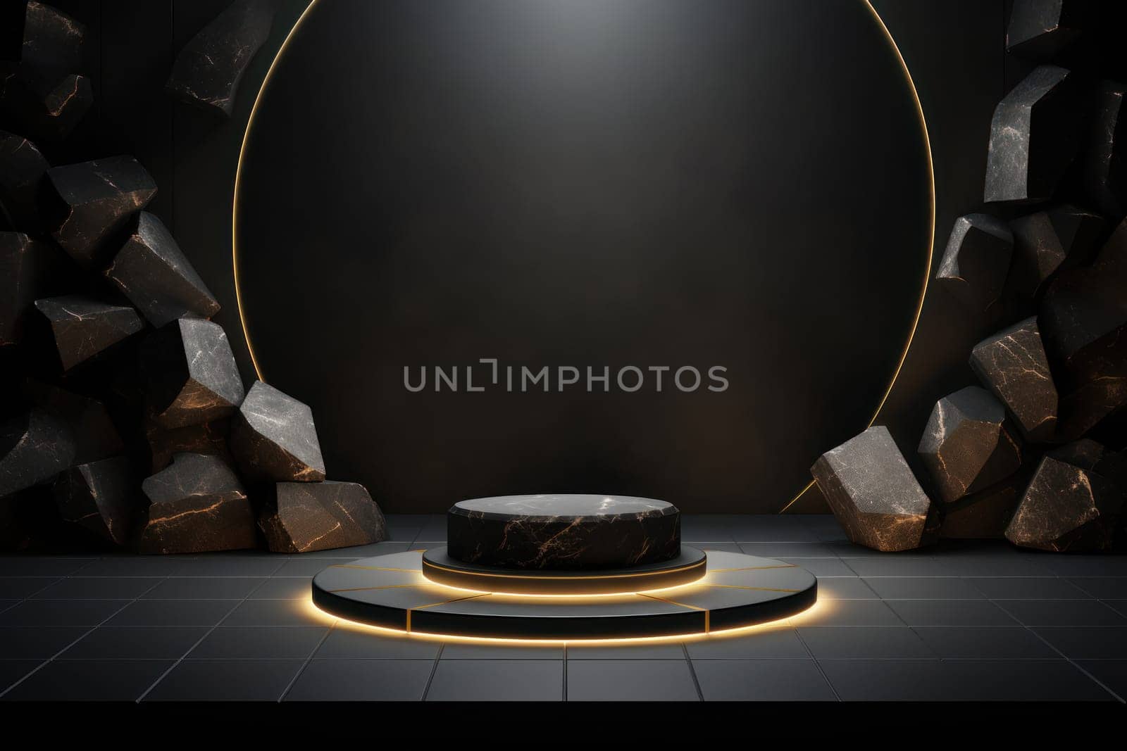 marble display podium for mockup . product advertisement . generative ai.