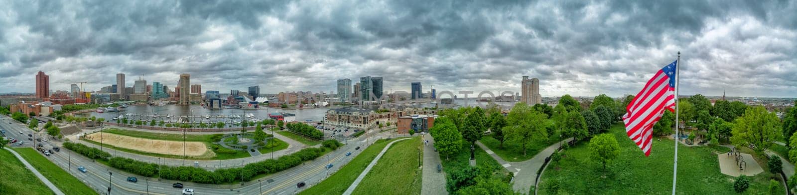 Baltimore aerial view panorama cityscape landscape