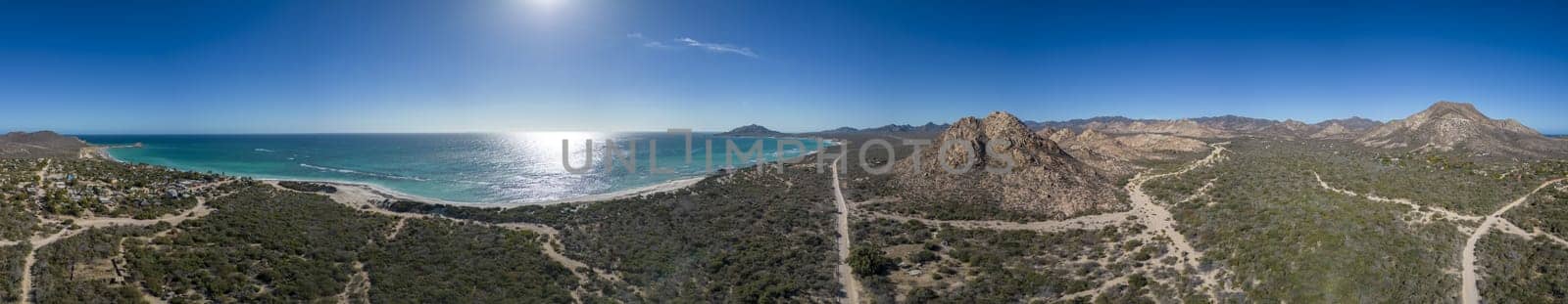 Aerial view of Cabo Pulmo national park, Baja California Sur, Mexico drone