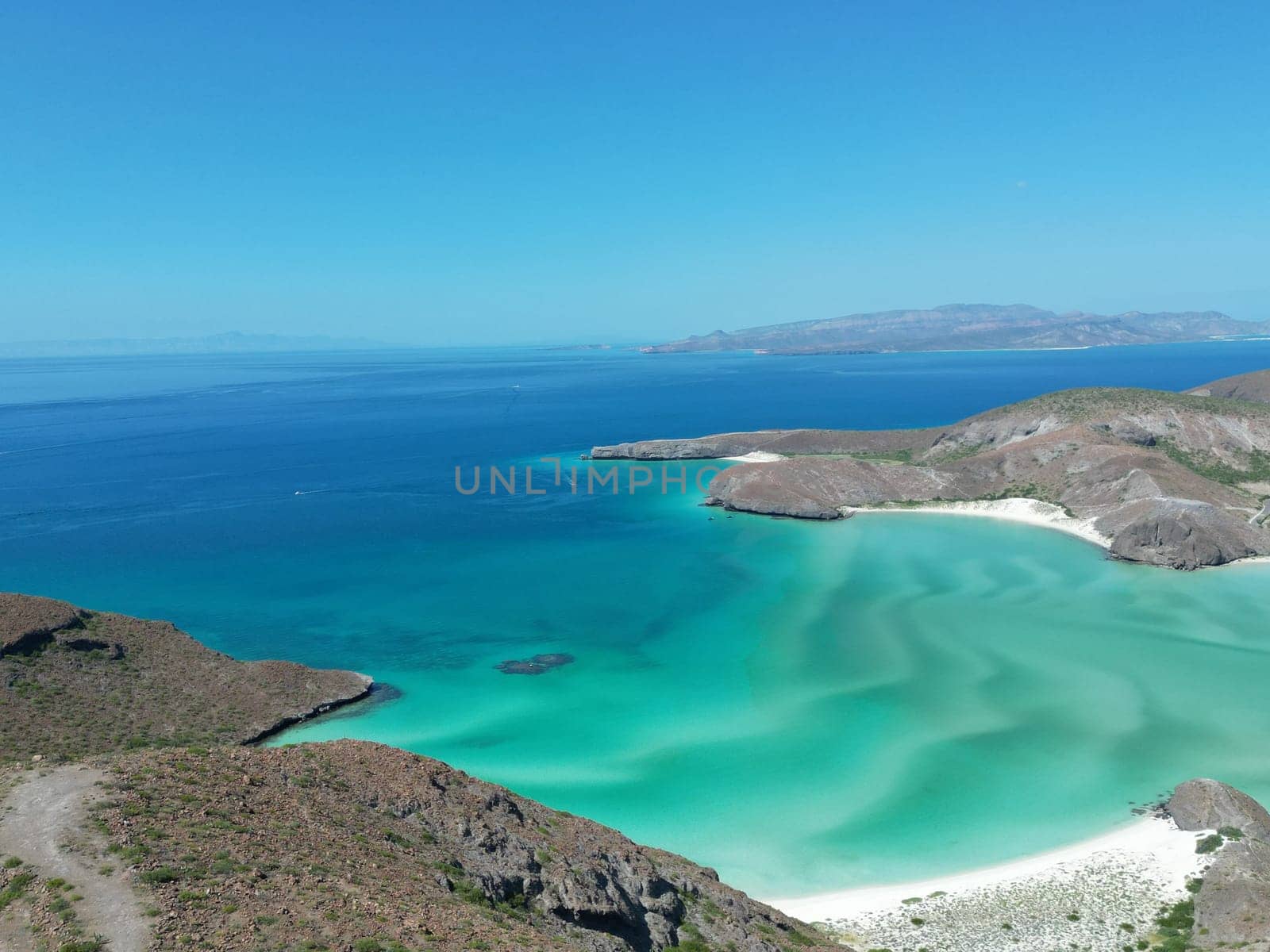 balandra beach baja california aerial panorama landscape