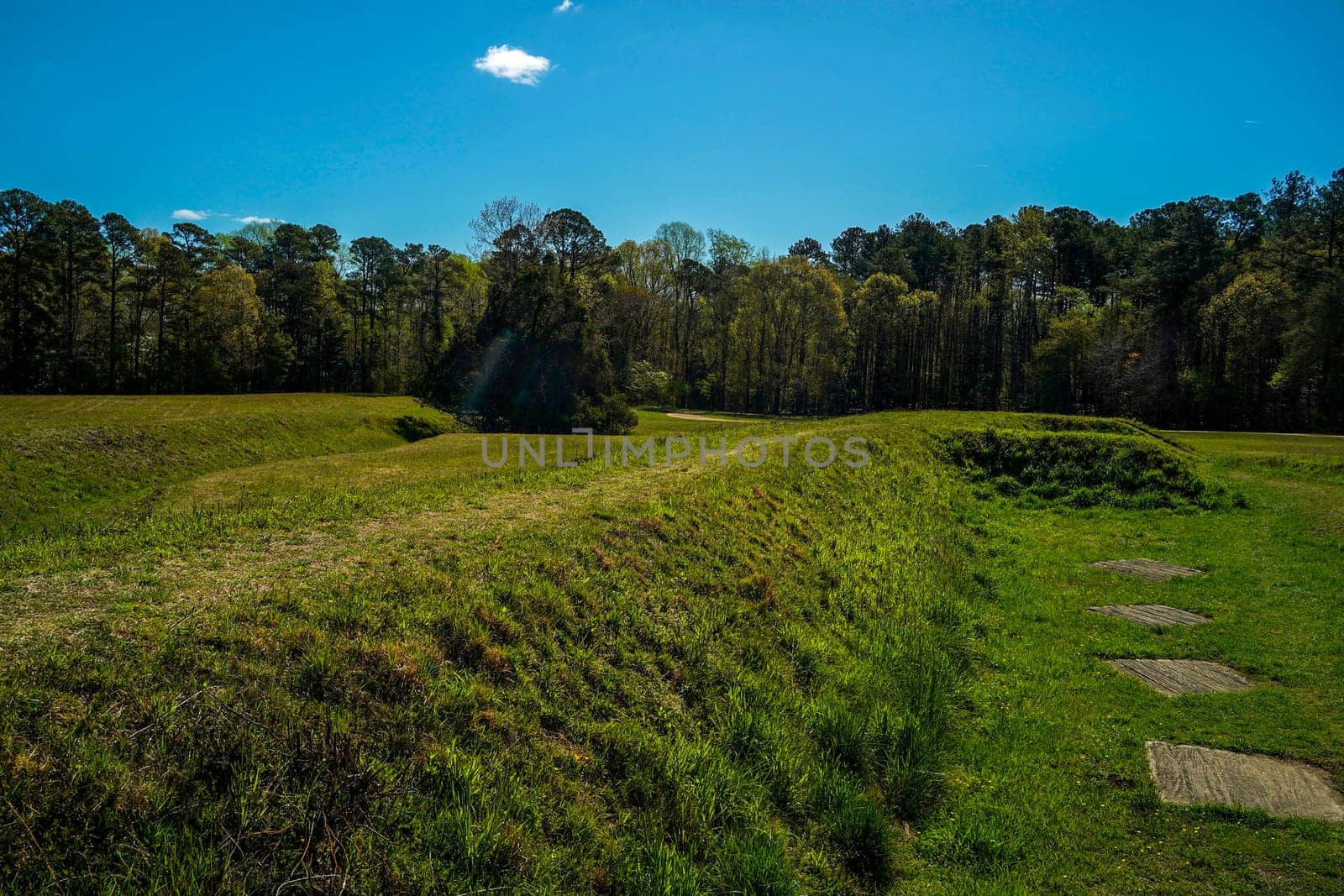 Allied defense line at the Yorktown Battlefield in the State of Virginia USA