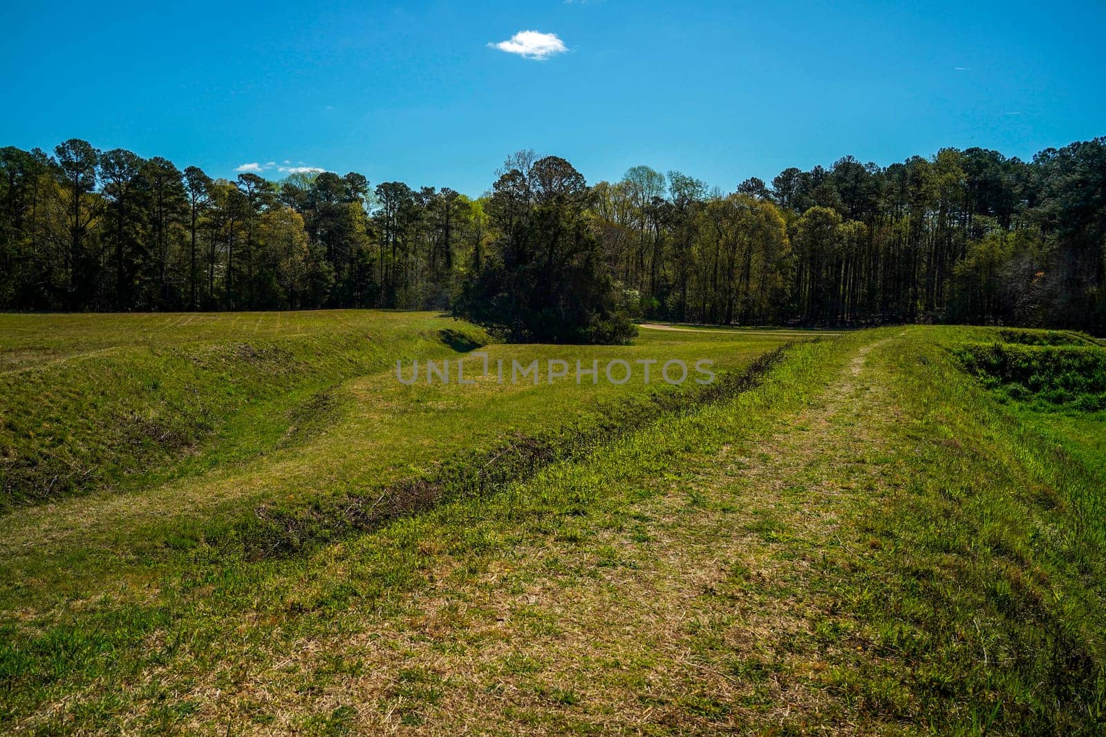 Allied defense line at the Yorktown Battlefield in the State of Virginia USA