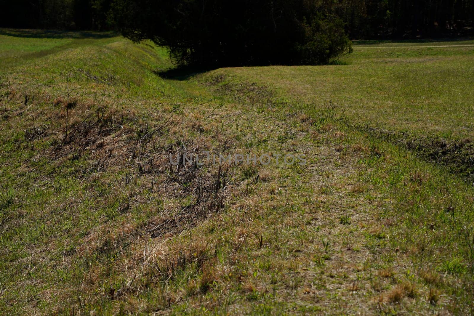 Allied defense line at the Yorktown Battlefield in the State of Virginia USA