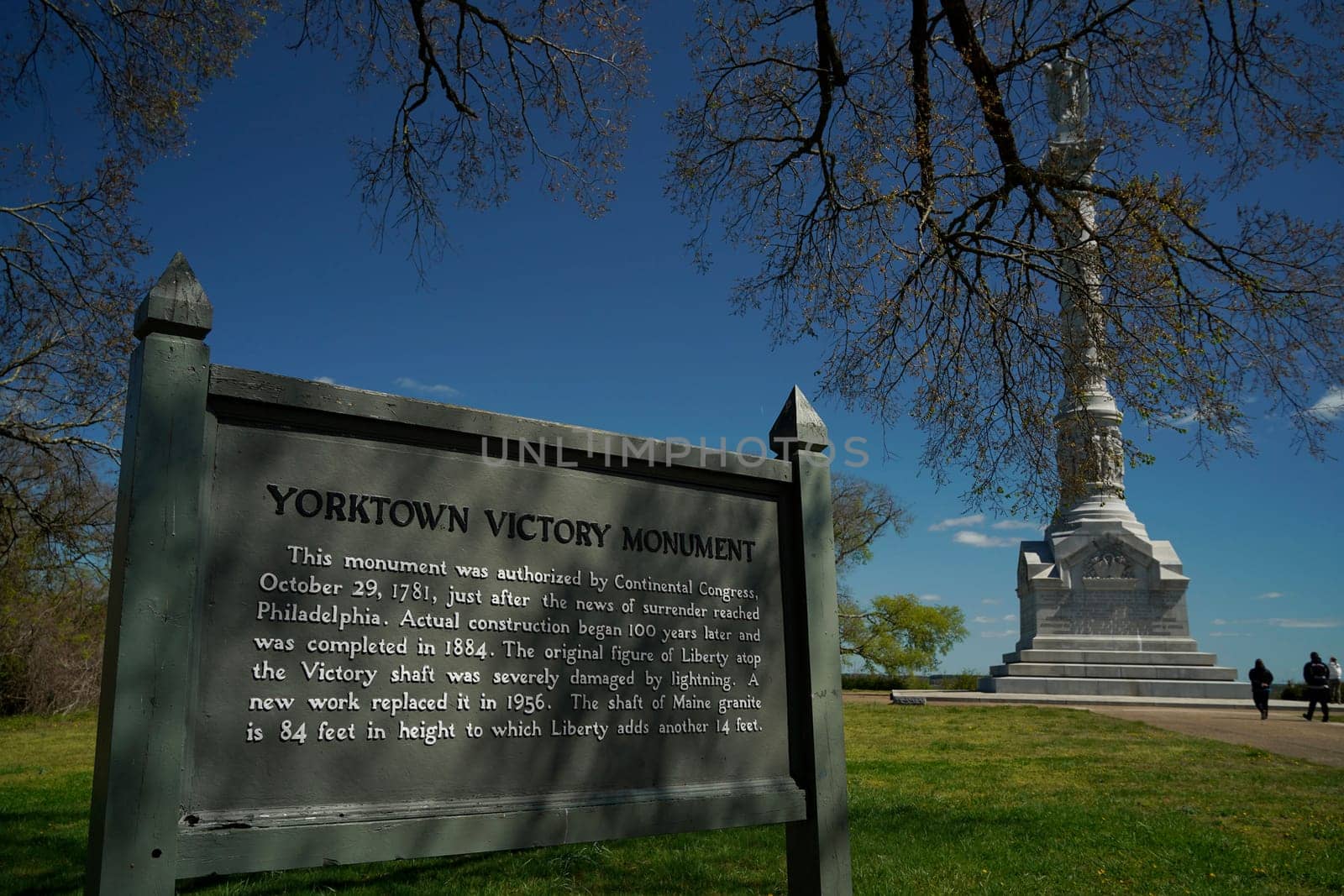 Yorktown Victory monument at Battlefield in the State of Virginia USA