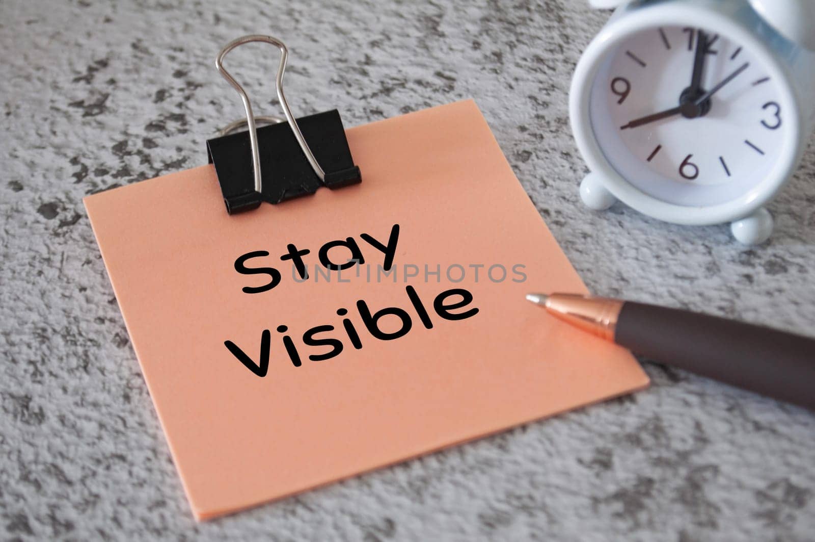 Stay visible on sticky notes. Business concept.