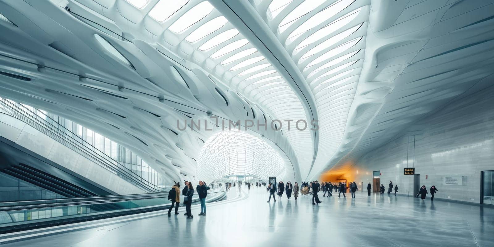 urban transportation inside the train station. Resplendent. by biancoblue