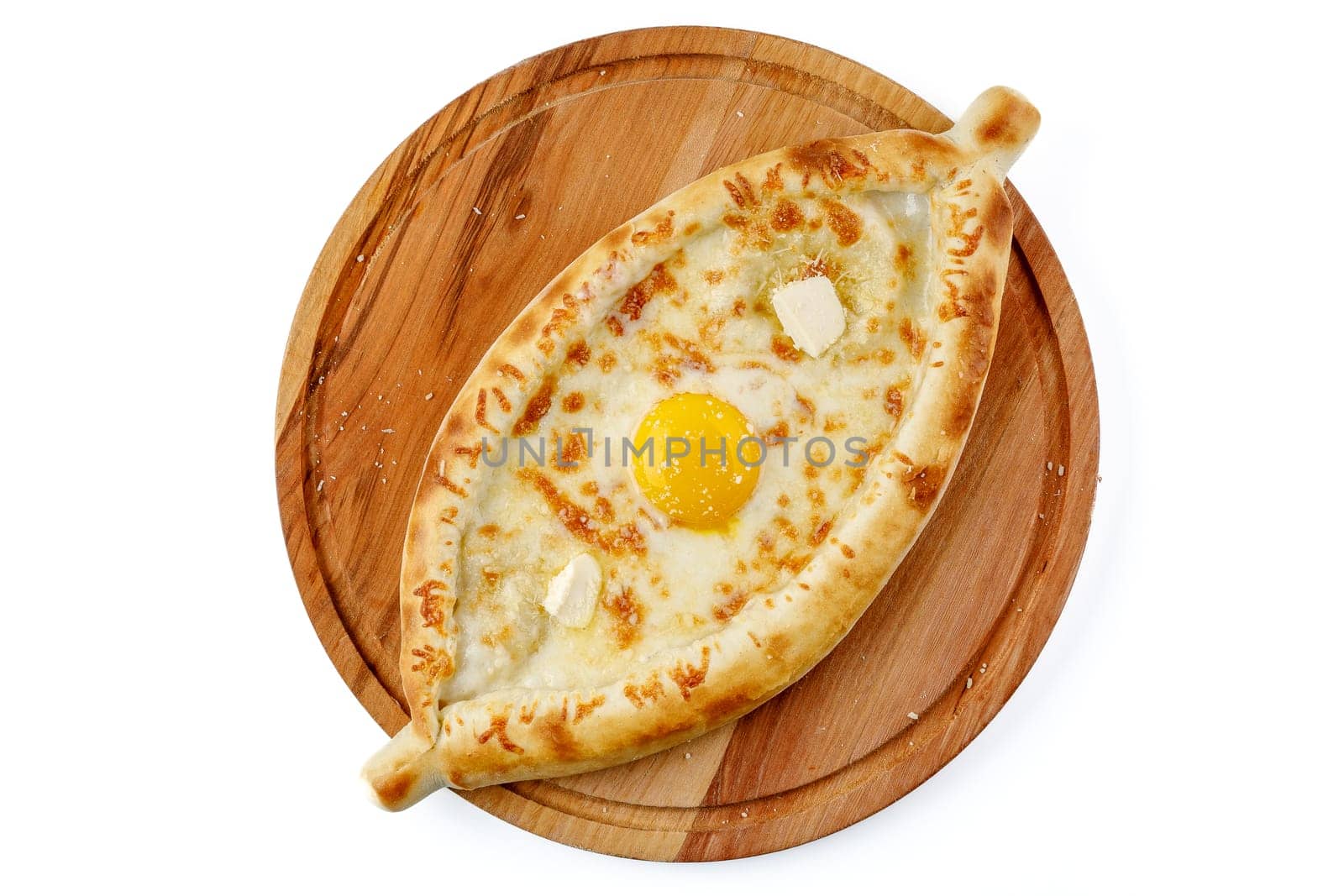 khachapuri in Adjarian style on a white background studio food photo 1