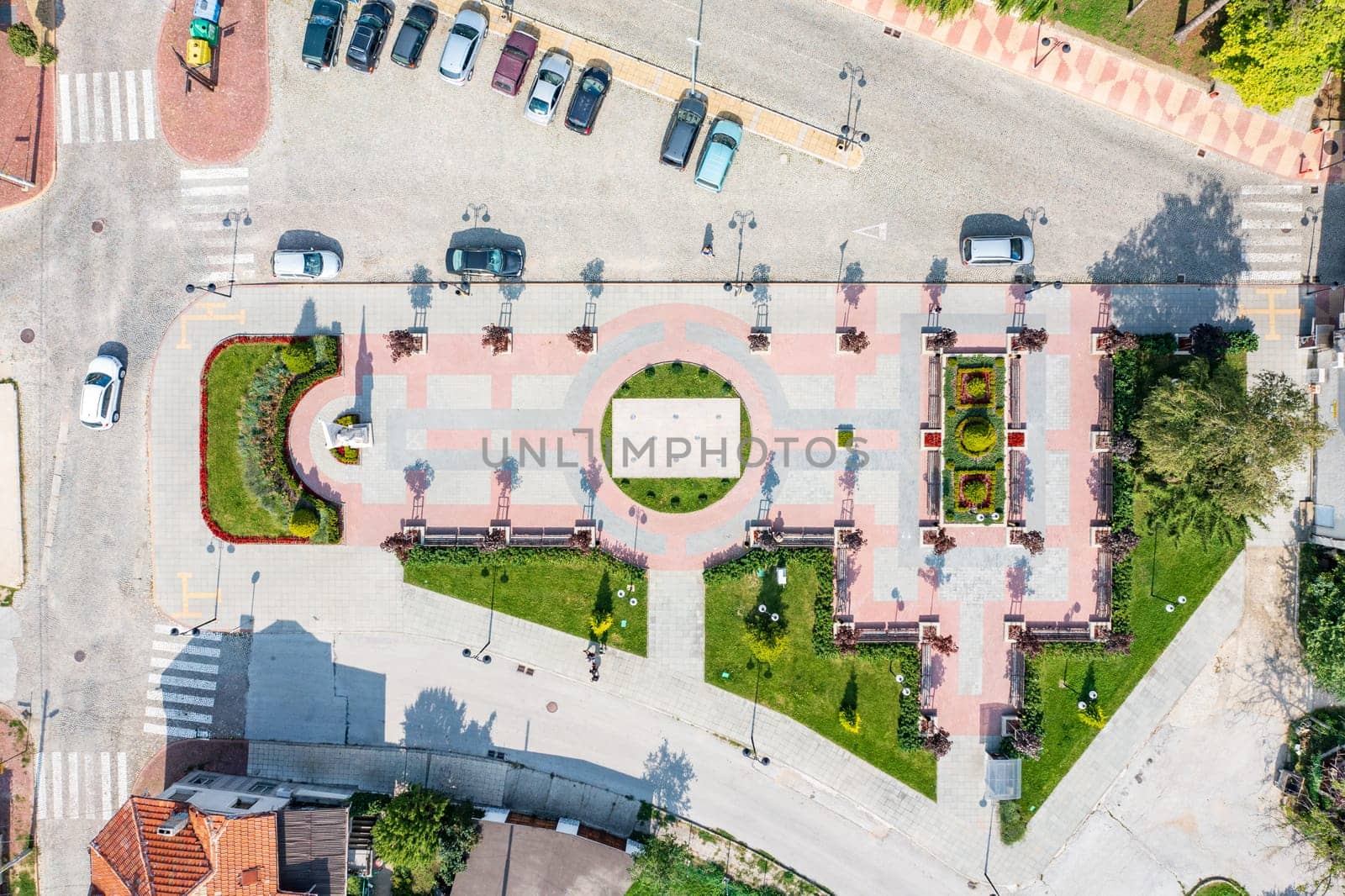 Aerial view of the city garden at Pangyurishte, Bulgaria