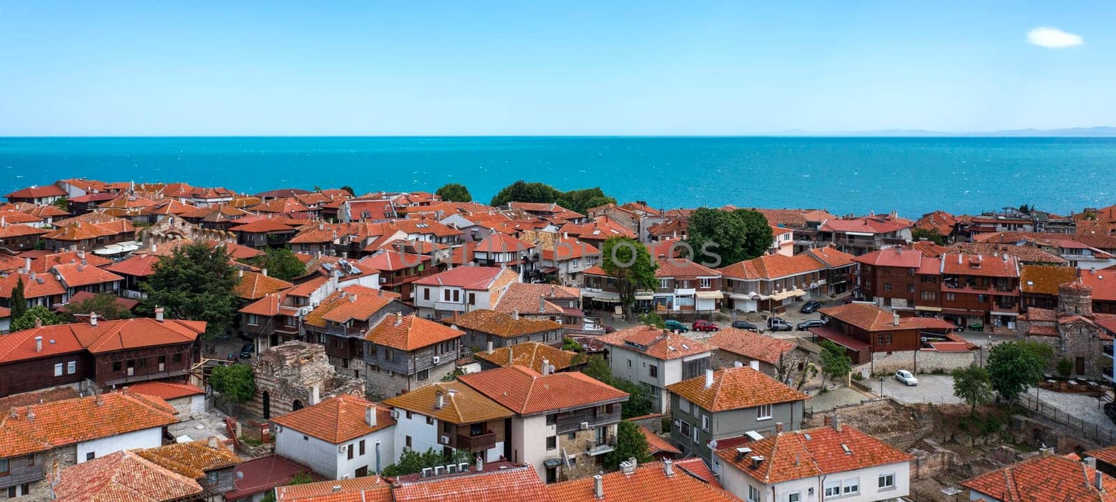 Beautiful roofs of Nessebar, view from above