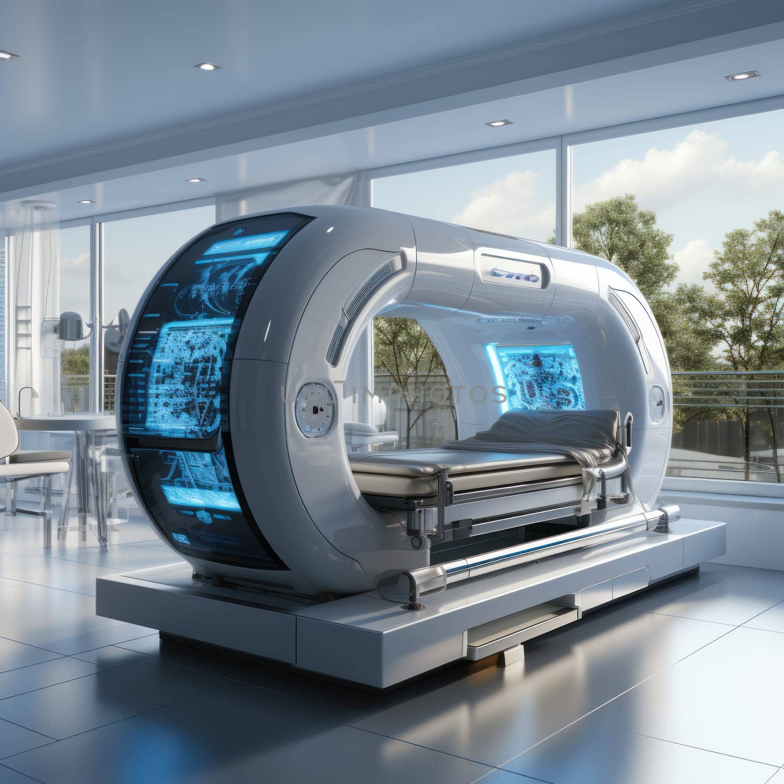 dvanced mri or ct scan medical diagnosis machine . generative AI.
