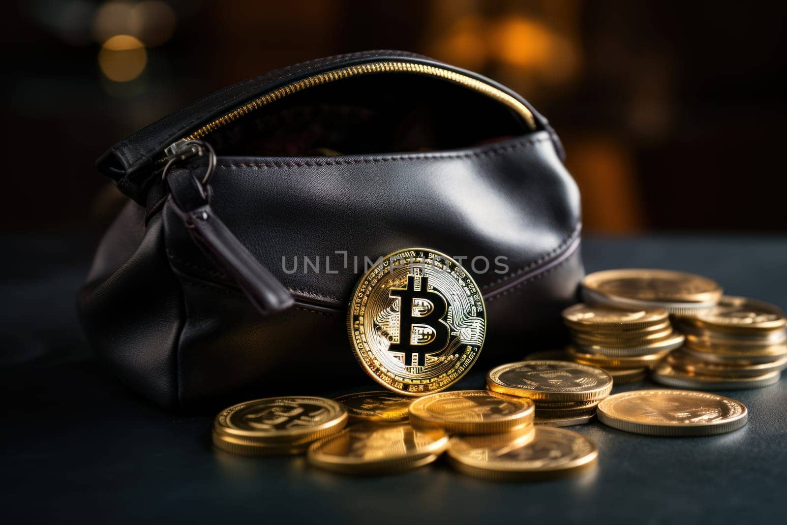 billionaire man get bitcoin coin for shopping. generative AI.