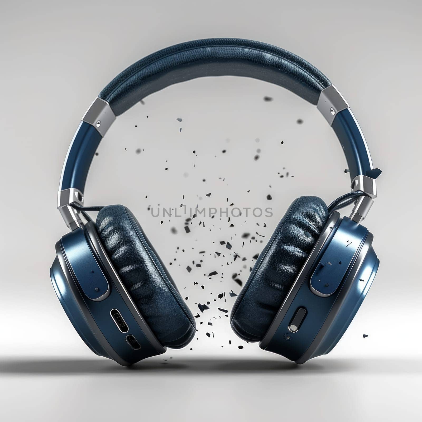 Realistic 3D Headphones on White Background. Headphones Isolated Mockup. Ai generated