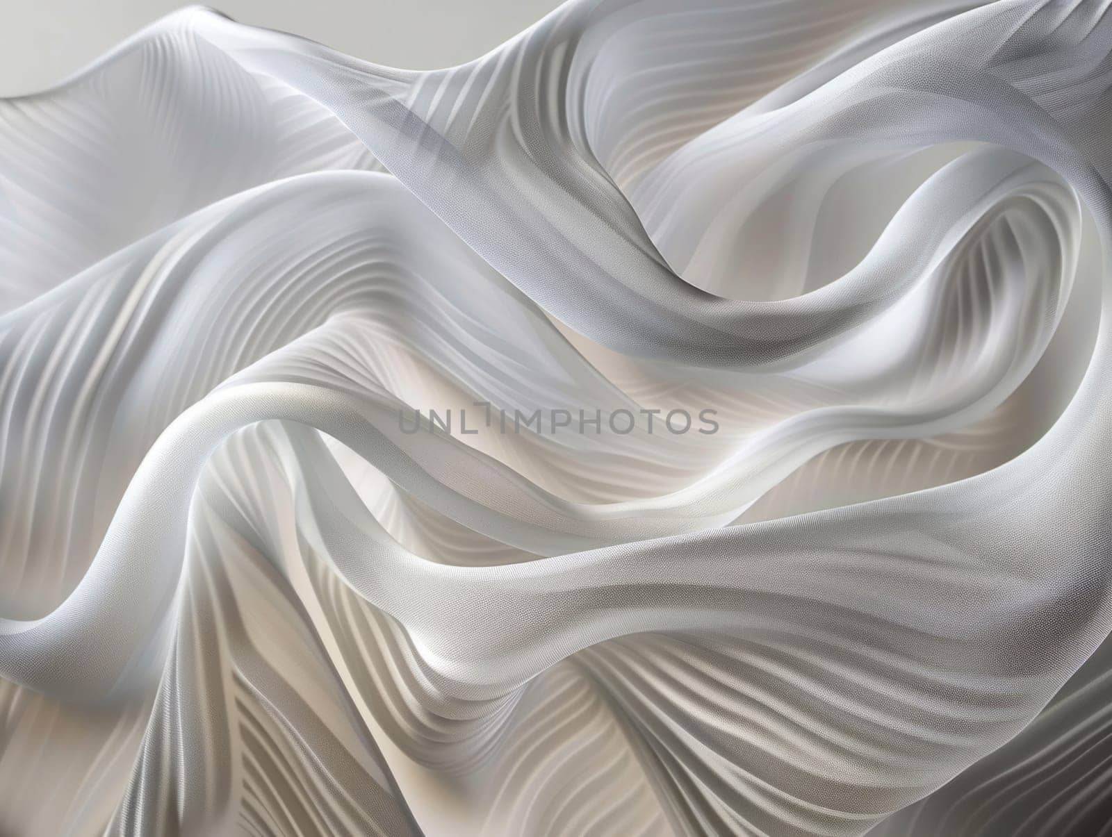 Wavy White Silk Smooth Flowing Background. Satin Luxurious Textile Background. Ai generated