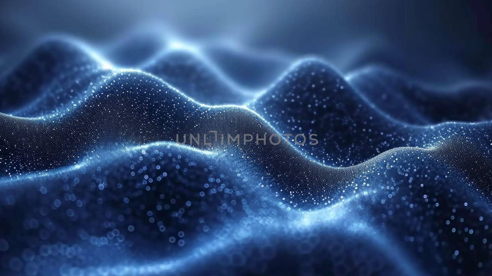 Abstract Mesh Particles Blue Technology Background. Big Data, Computer Science, Connection, Universe Wallpaper Design.