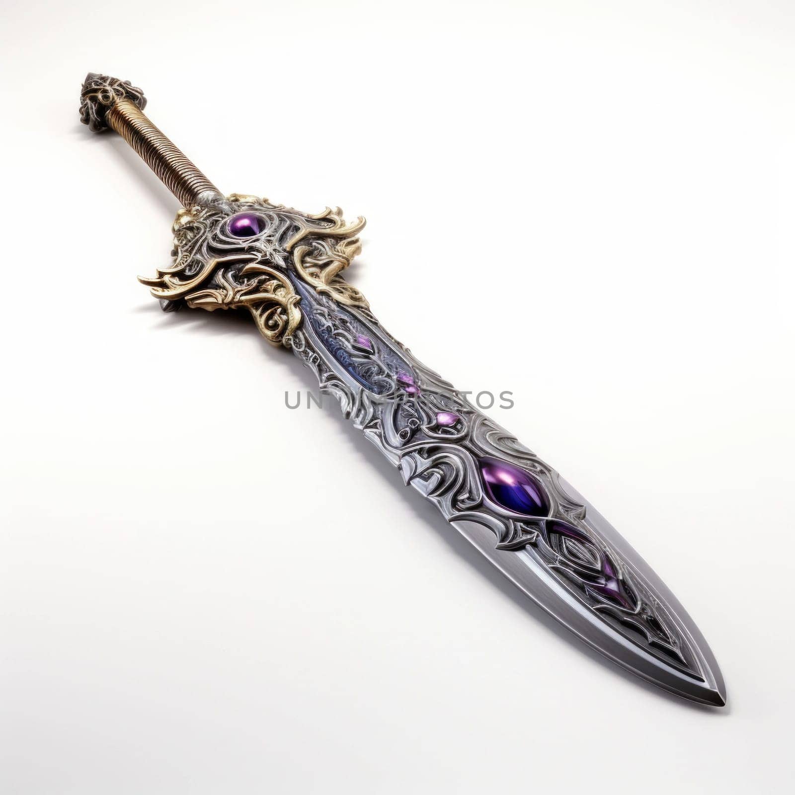 Magical Sword 3D Illustration. Mystical Graphic Asset isolated. by iliris