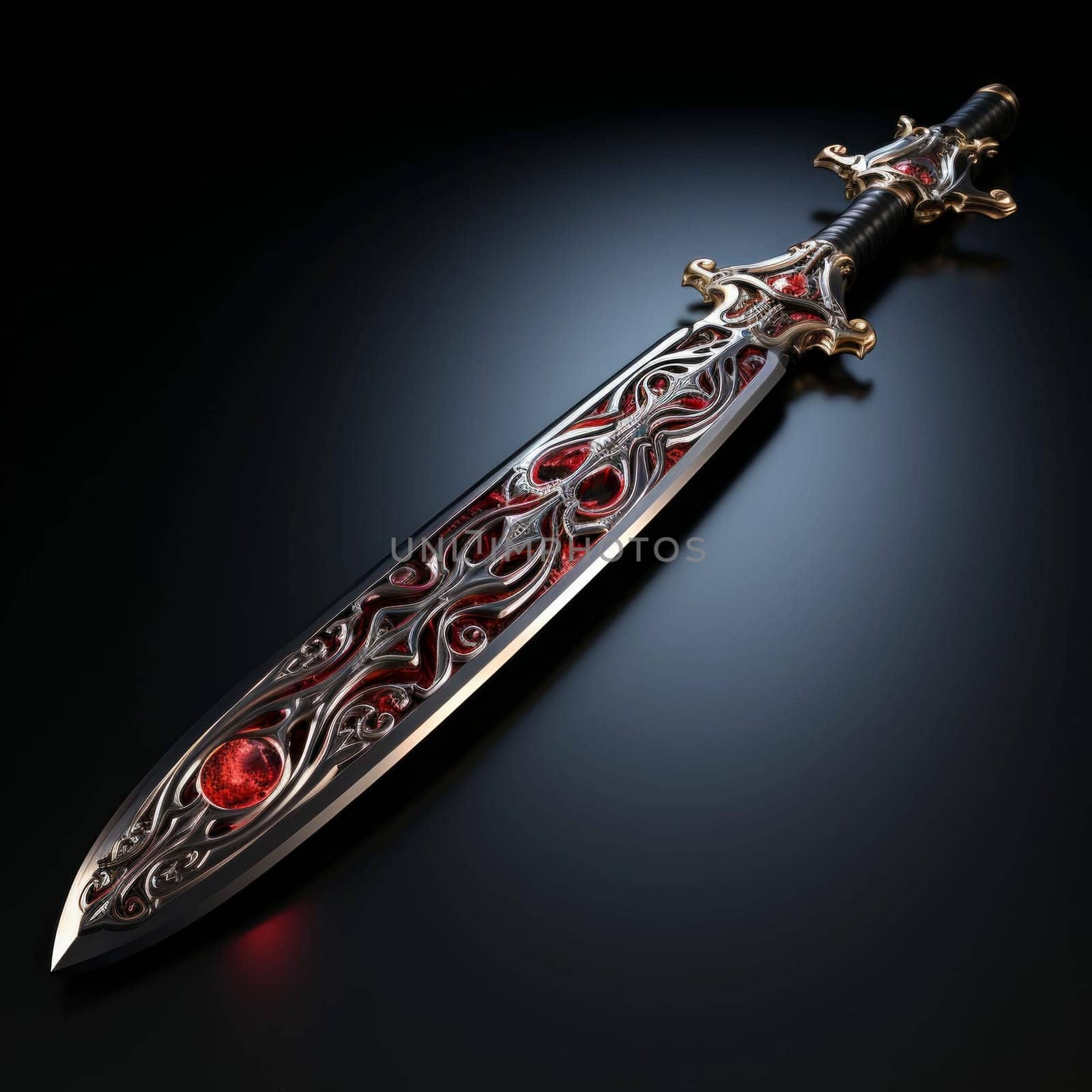 Magical Sword 3D Illustration. Mystical Graphic Asset isolated. by iliris