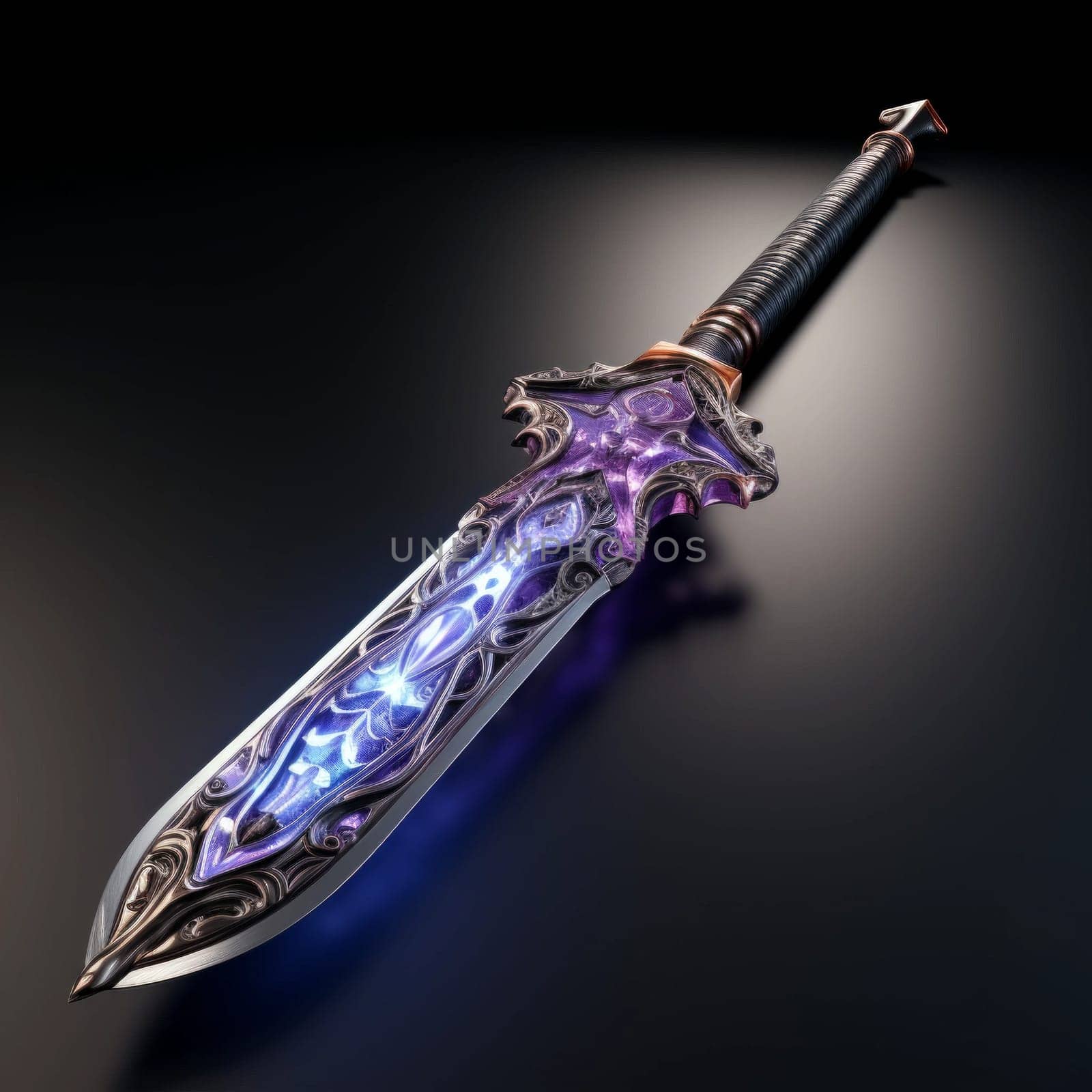 Magical Sword 3D Illustration. Mystical Graphic Asset isolated. by iliris