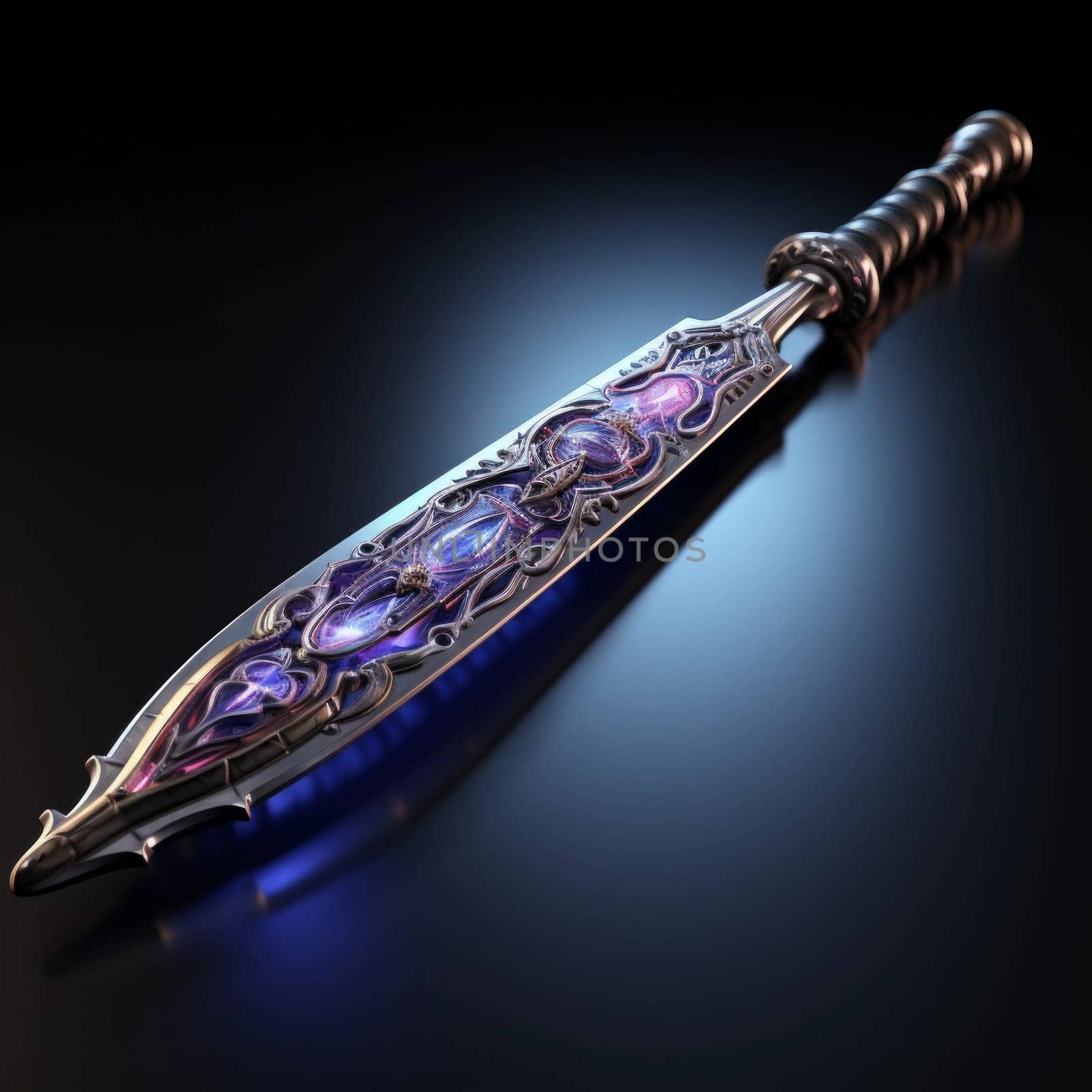 Magical Sword 3D Illustration. Mystical Graphic Asset isolated. by iliris