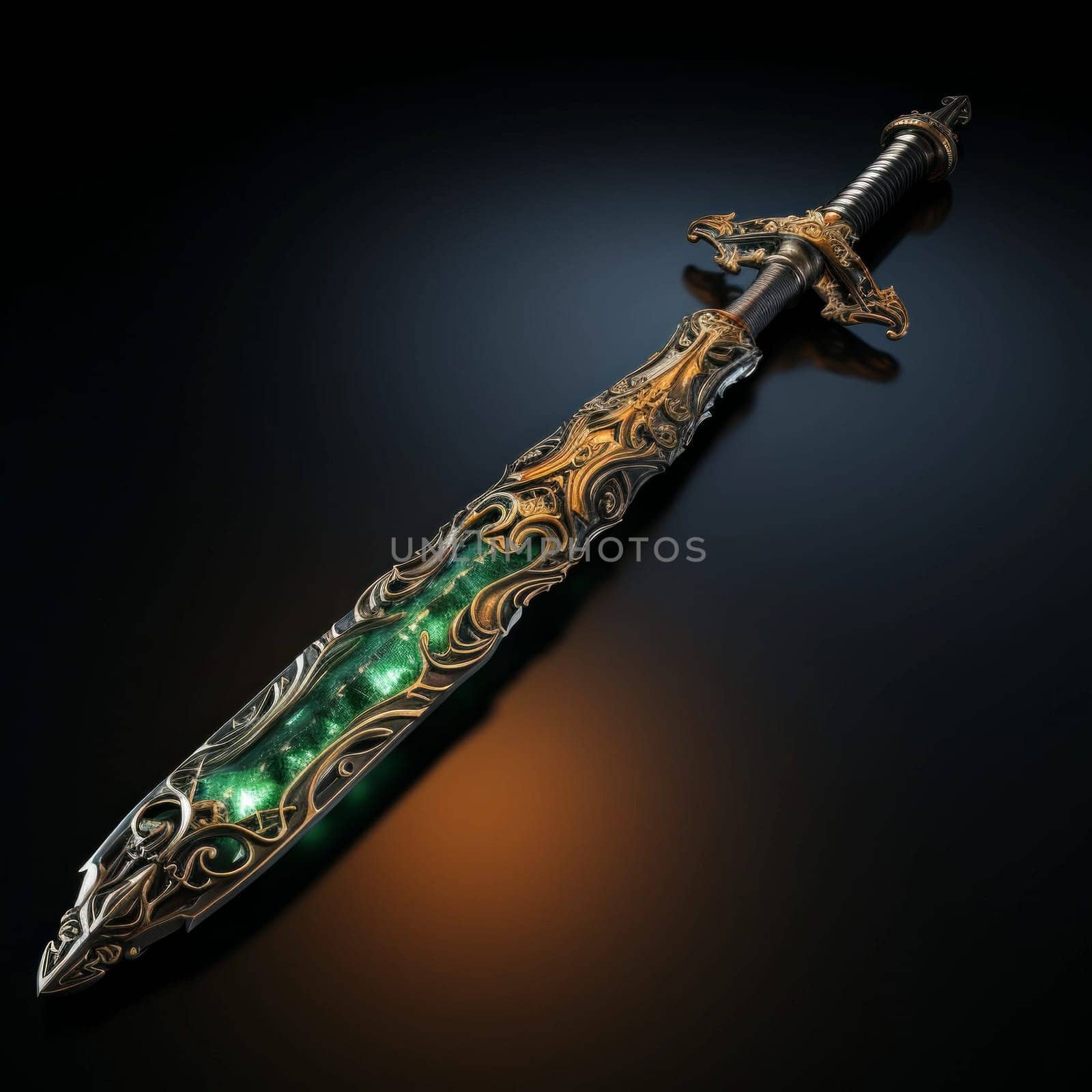 Magical Sword 3D Illustration. Mystical Graphic Asset isolated. by iliris