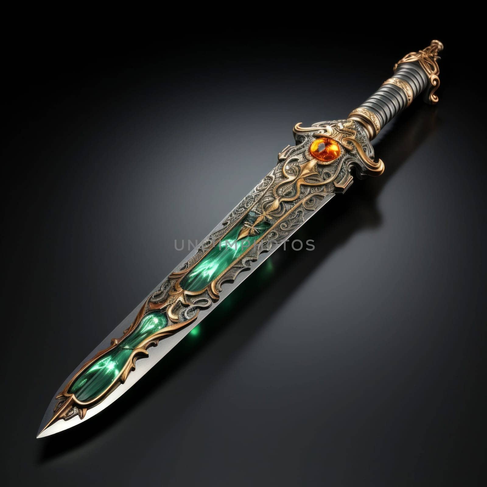 Magical Sword 3D Illustration. Mystical Graphic Asset isolated. by iliris