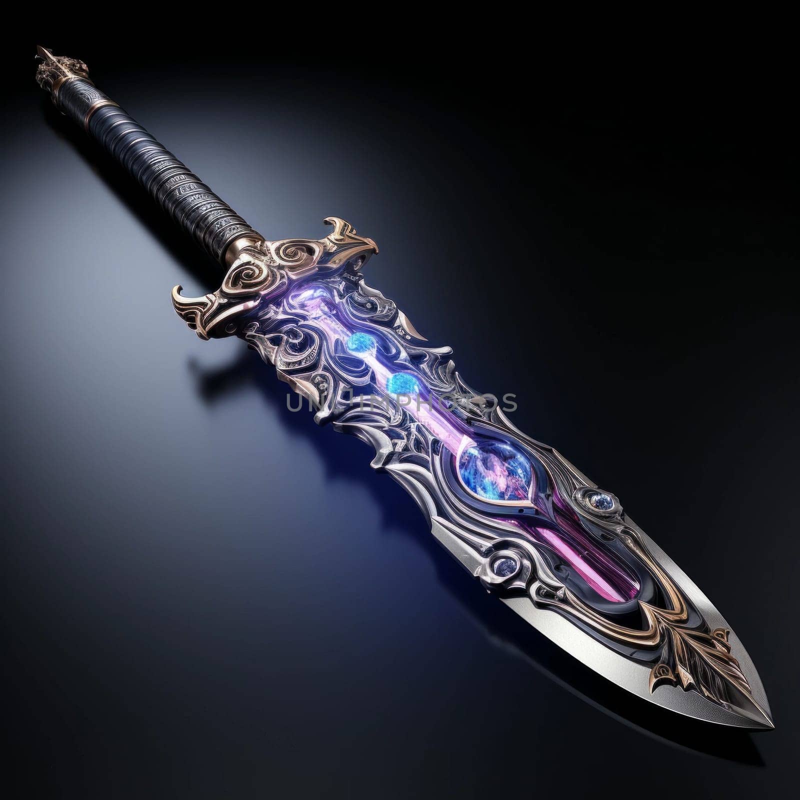 Magical Sword 3D Illustration. Mystical Graphic Asset isolated. by iliris