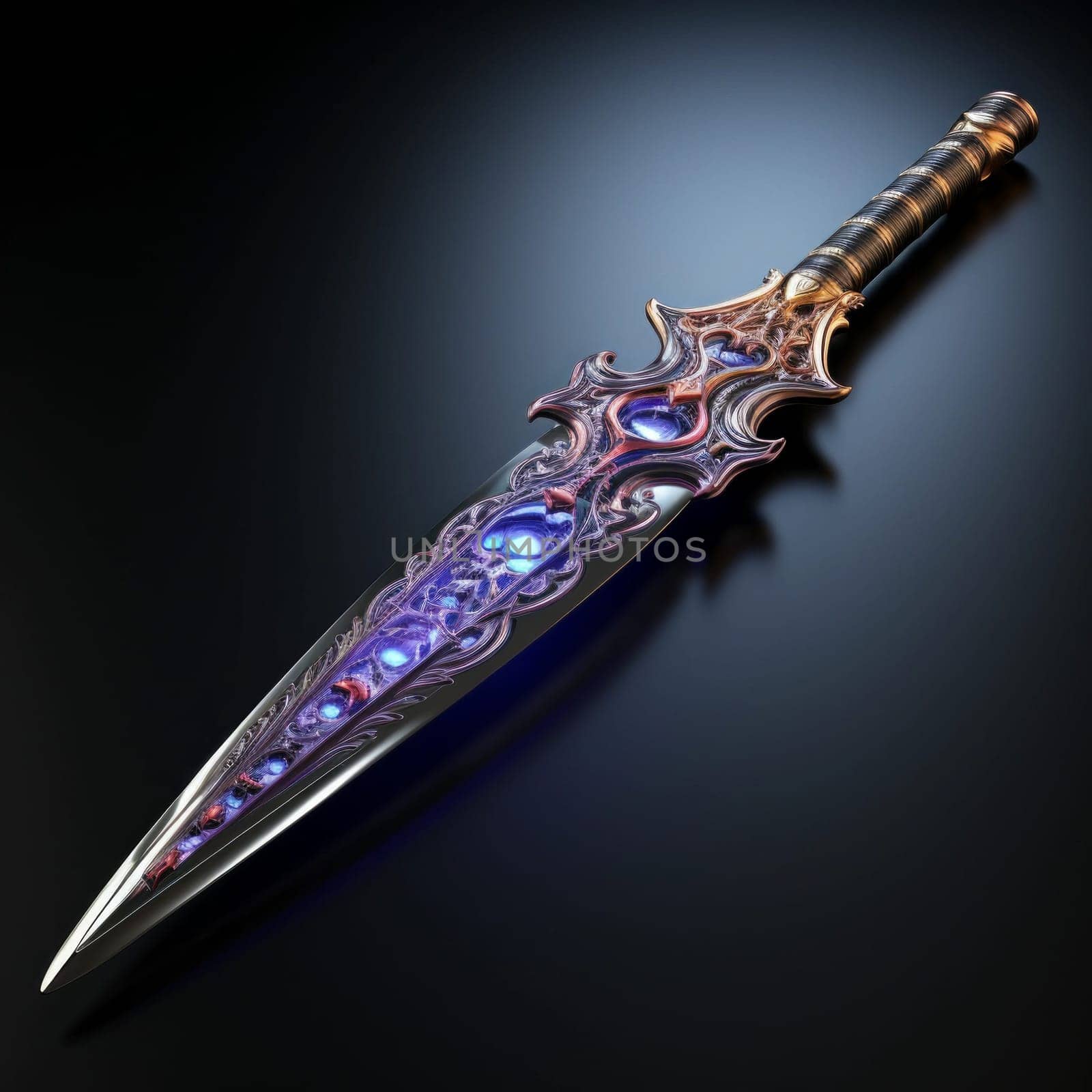 Magical Sword 3D Illustration. Mystical Graphic Asset isolated. by iliris