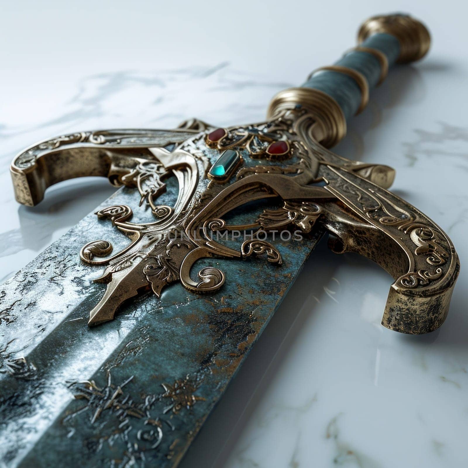 Magical Sword 3D Illustration. Mystical Graphic Asset isolated. by iliris