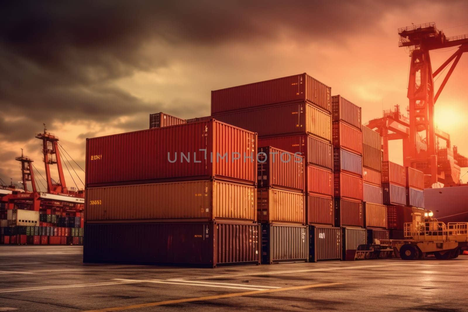 industrial container for logistics import export business. generative AI.