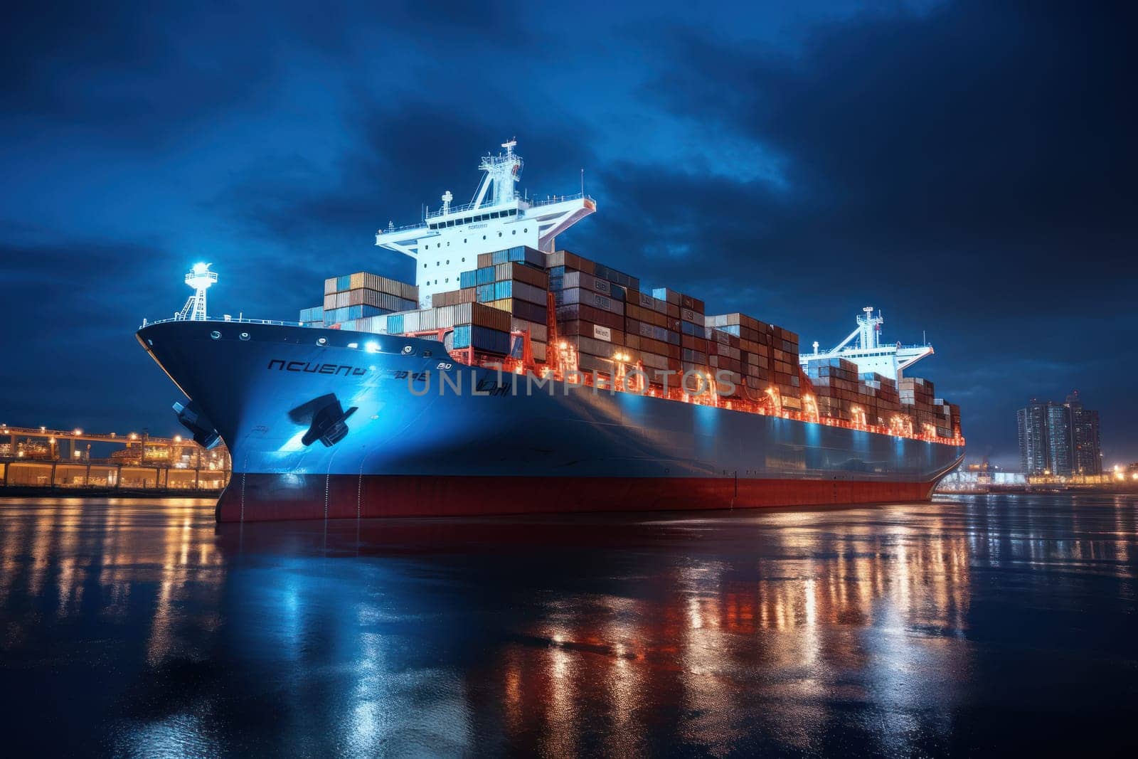 Global business logistics import export and container cargo freight ship, generative AI.