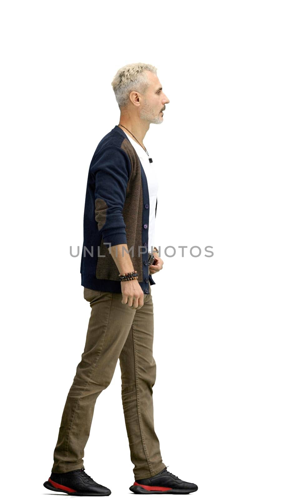 A man, full-length, on a white background.