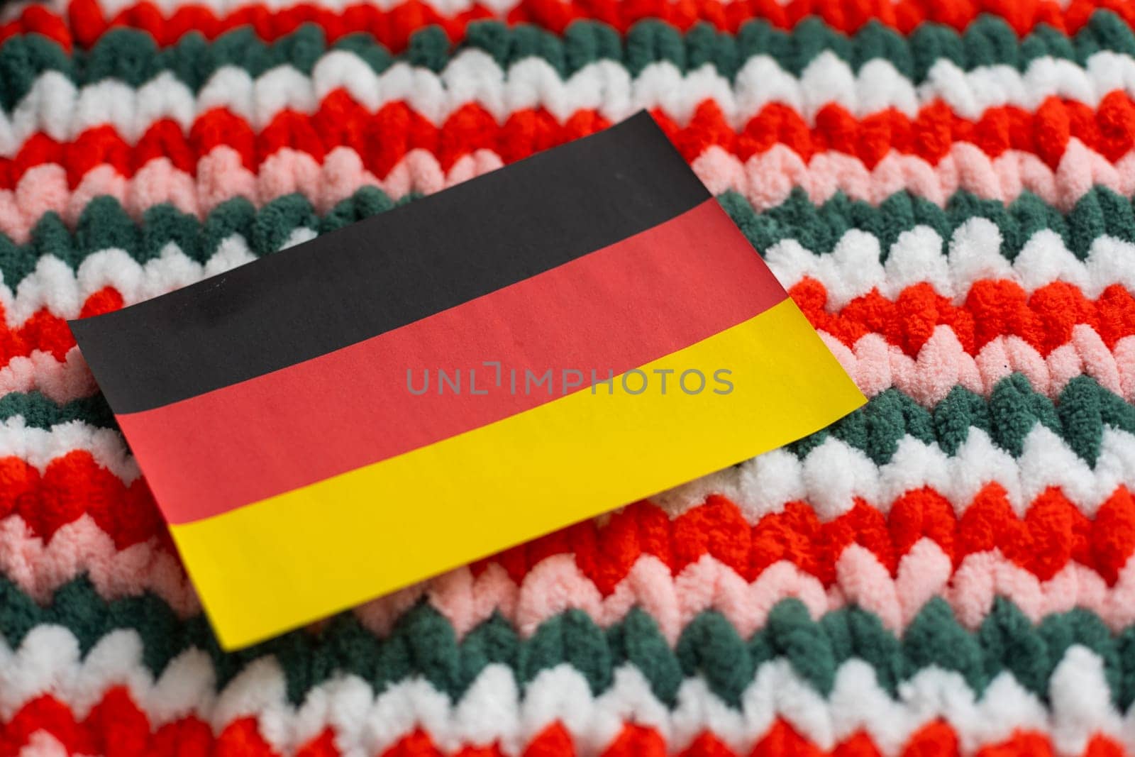 Flag Of Germany Patch. Photo Realistic Embroidery . High quality photo