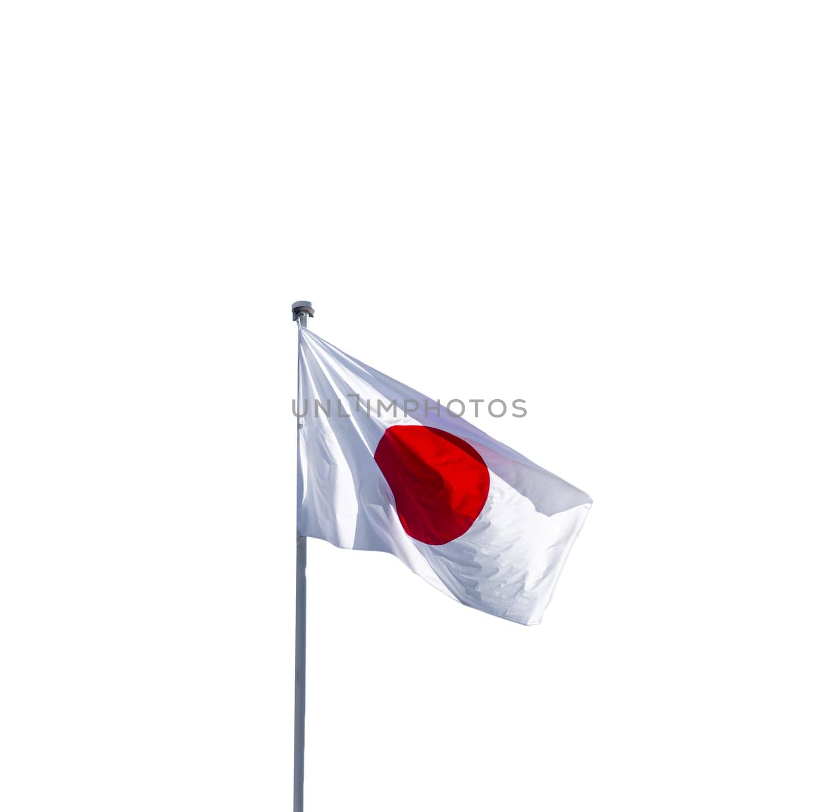 The Japanese flag with a blue sky on a transparent background