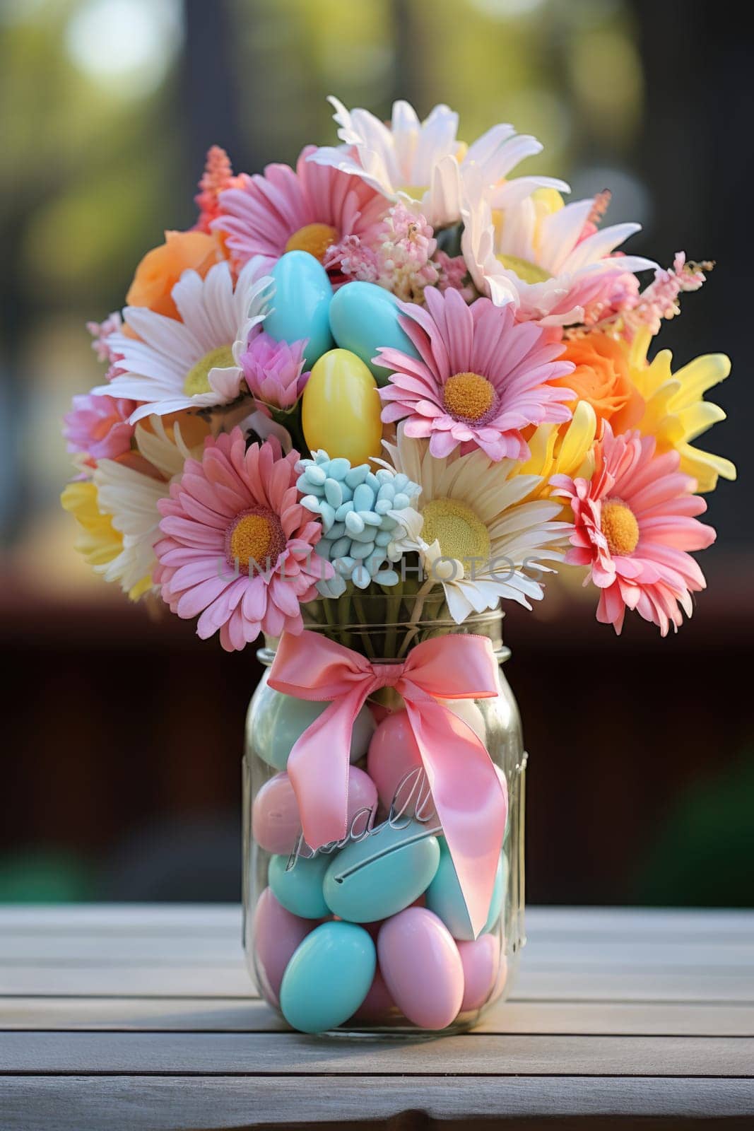 edible easter bouquet with ribbon. ai generated by Desperada