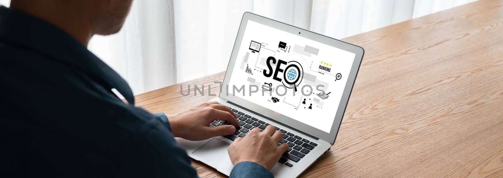 SEO search engine optimization for modish e-commerce and online retail business showing on computer screen