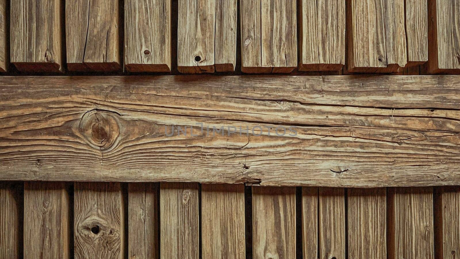 Closeup of a brown hardwood plank with a knot in the center by stan111