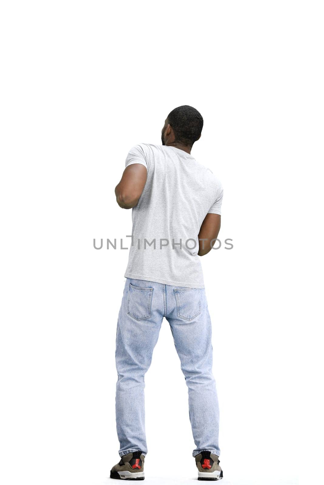 A man, full-length, on a white background, dancing by Prosto