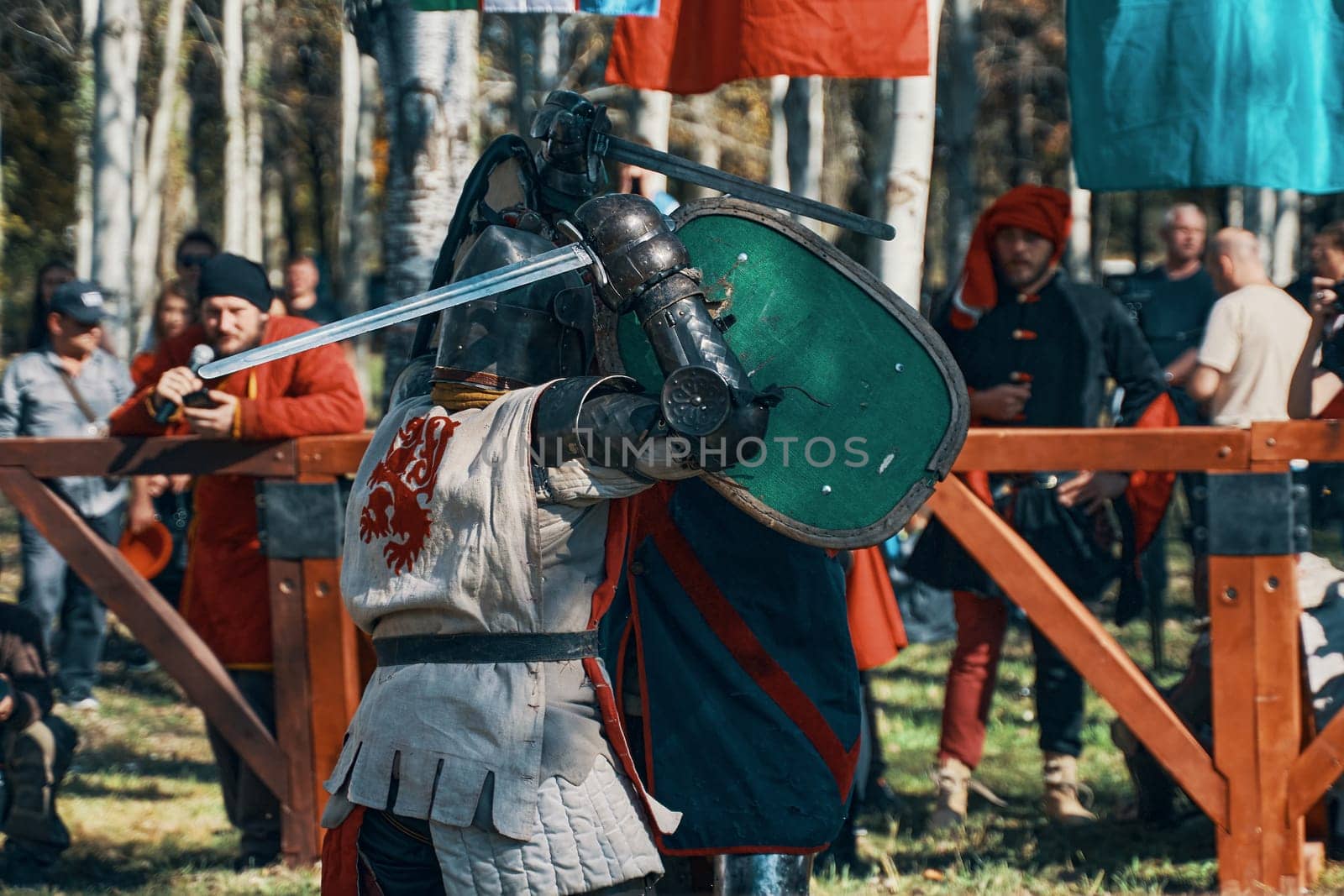 Festival of medieval culture. Reconstruction of medieval jousting tournaments. Bishkek, Kyrgyzstan - October 13, 2019