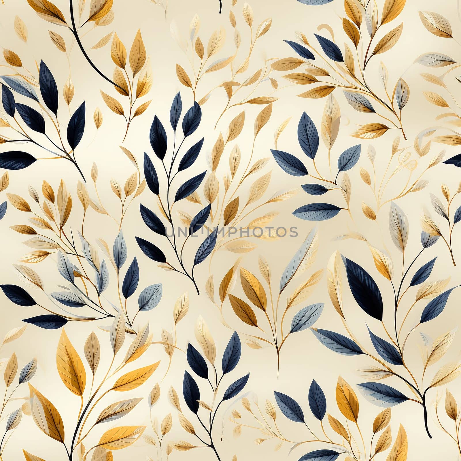 Seamless pattern tile background flowers and floral leaves plants. High quality photo