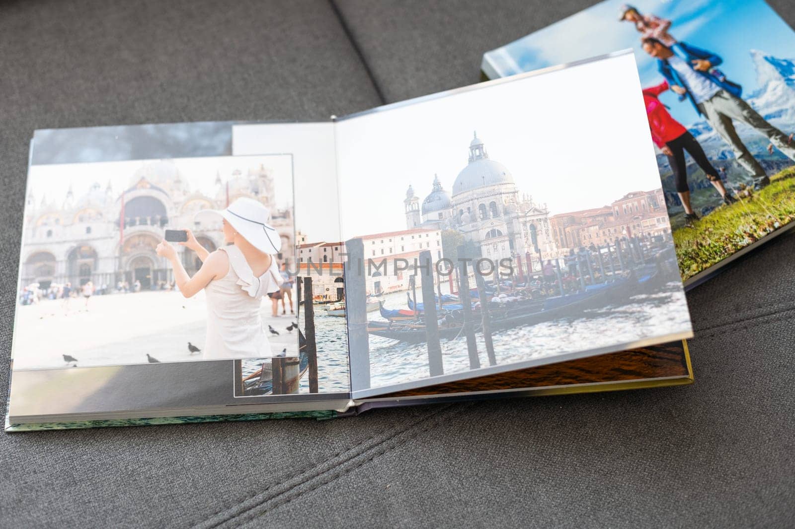 Family photos archive saved in brightly designed photo book; bright summer memories placed in the photobook by Andelov13