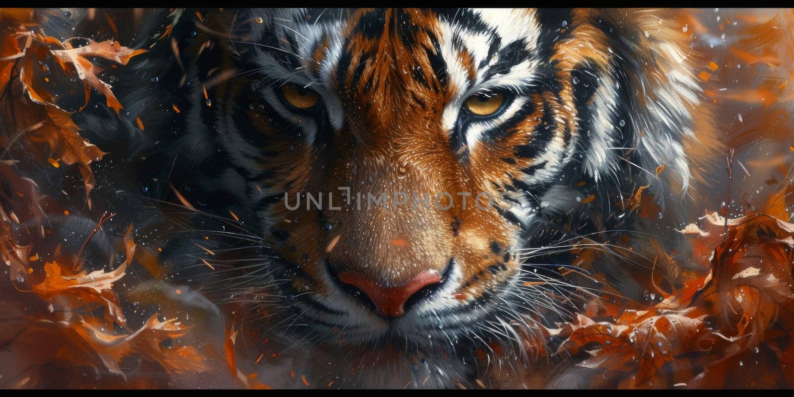 Painting of a tiger with oil technique. Wall art. by Benzoix