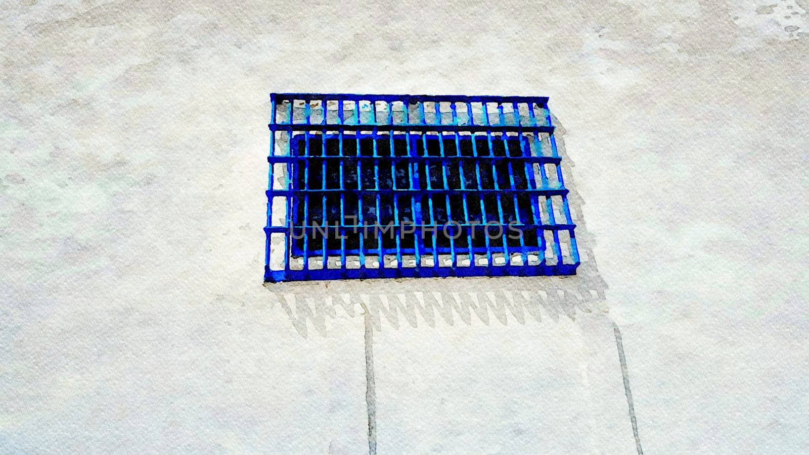 A window closed with anti-theft metal grate. by Jamaladeen