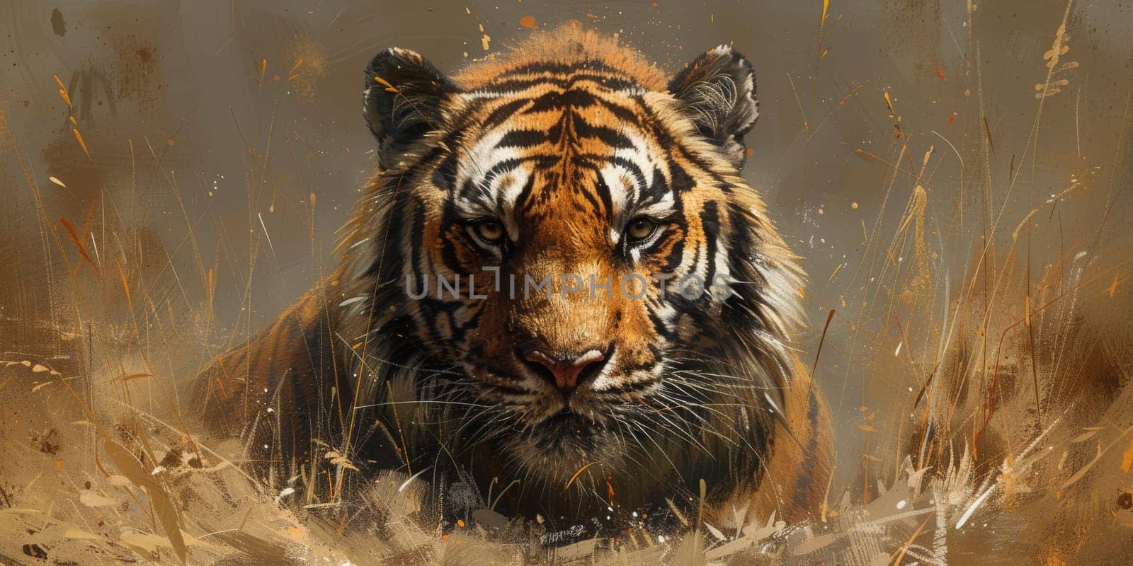 Painting of a tiger with oil technique. Wall art. by Benzoix