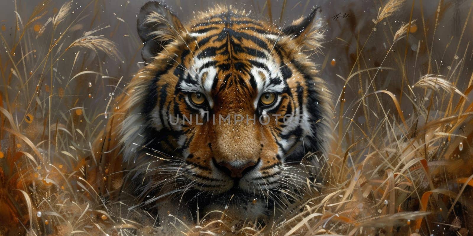 Painting of a tiger with oil technique. Wall art. by Benzoix