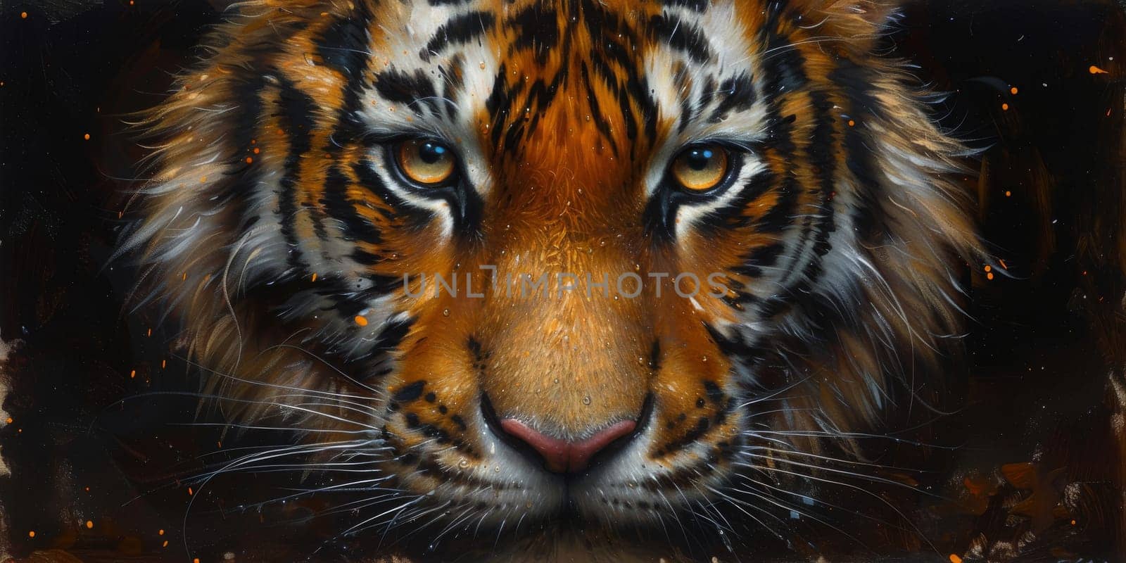 Painting of a tiger with oil technique. Wall art. by Benzoix