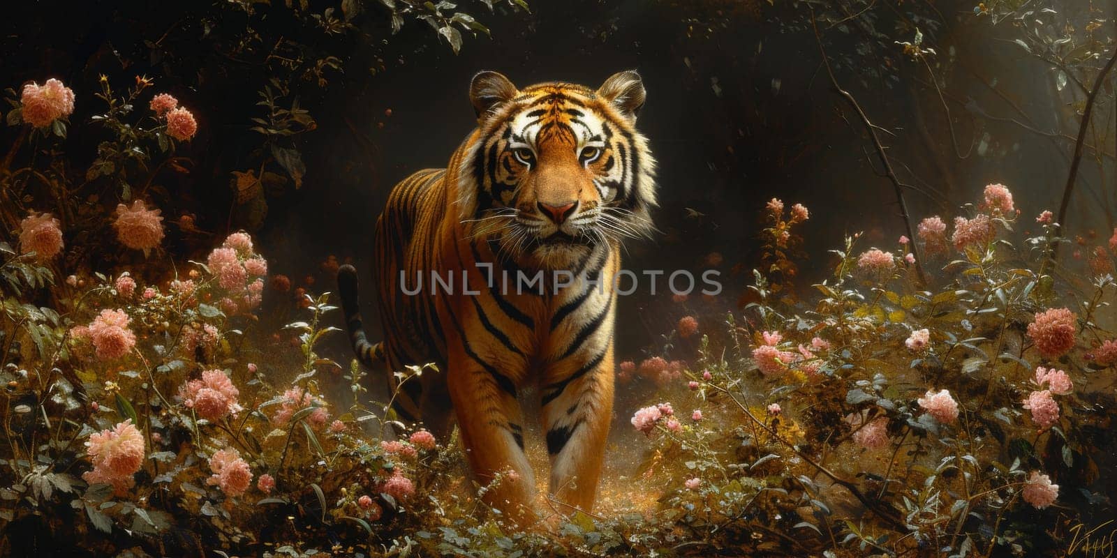 Painting of a tiger with oil technique. Wall art. by Benzoix