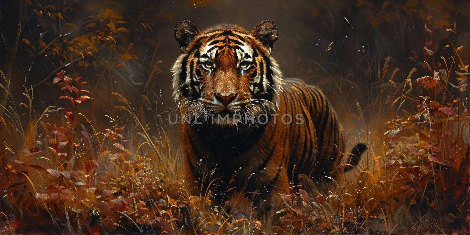 Painting of a tiger with oil technique. Wall art. by Benzoix