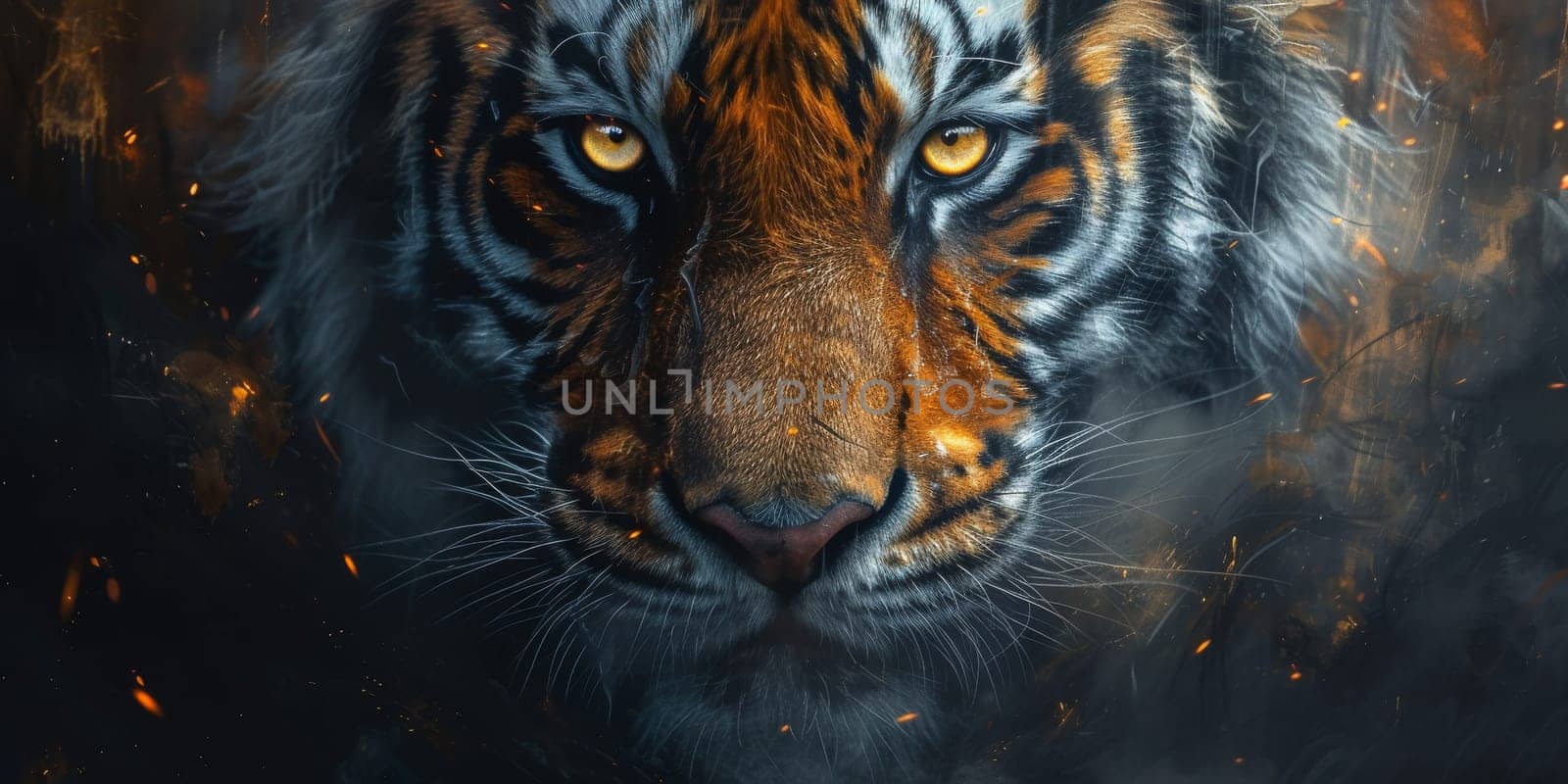 Painting of a tiger with oil technique. Wall art. by Benzoix