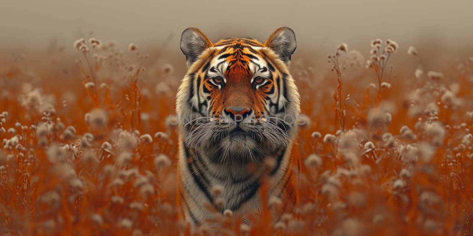 Painting of a tiger with oil technique. Wall art